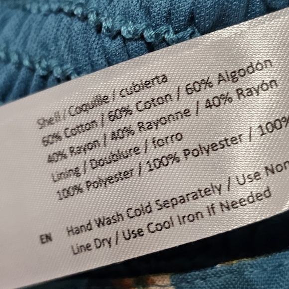 Bohemian floral teal padded bustier bralette size large - Picture 14 of 14